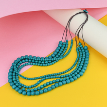 Turquoise Bella Four Strand Wooden Necklace
