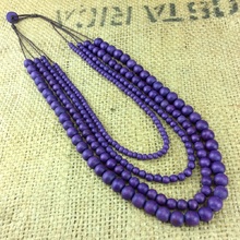 Wild Berry Bella 4 Strand Wooden Necklace