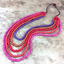 Fire Kirra 5 Strand Wooden Necklace