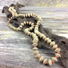 Bisque Journey Beads Long Wooden Necklace
