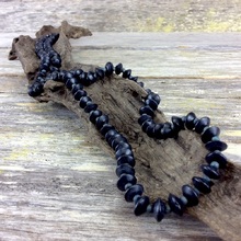 Black Journey Beads Long Wooden Necklace