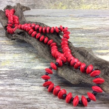 Red Journey Beads Long Wooden Necklace