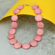 Dusty Pink Lucy Short Round Wooden Necklace