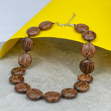 Dark Coconut Palmwood Lucy Short Round Necklace