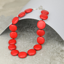 Red Lucy Short Round Wooden Necklace
