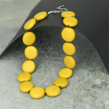 Sunshine Yellow Lucy Short Round Wooden Necklace