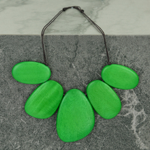Moss Green Xena Short Wooden Shapes Necklace