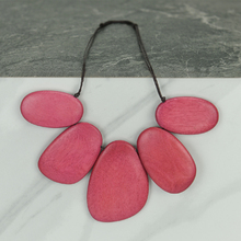 Tulip Pink Xena Short Wooden Shapes Necklace