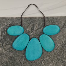 Turquoise Xena Short Wooden Shapes Necklace