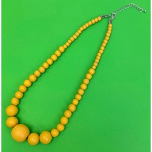Sunshine Yellow Grace Graduated Spheres Short Wooden Necklace