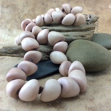 Natural White Freya Short Wooden Necklace