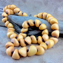 Sunshine Yellow Freya Long Wooden Necklace