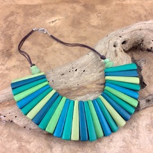 Greens Combination Sticks Plate Short Necklace