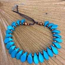 Turquoise Petals Single Strand Necklace