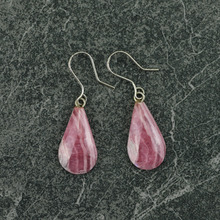 Rodocrosita Drop Earrings in Silver