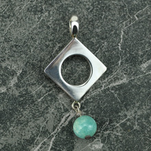 Peruvian Silver Pendant with Opalo Andino Beads