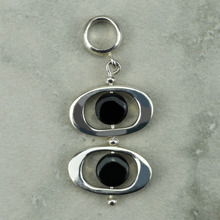 Peruvian Silver Pendant with Black Onyx Beads