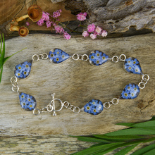 Blue Mexican Flowers Drop Bracelet