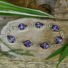 Purple Mexican Flowers Drop Bracelet