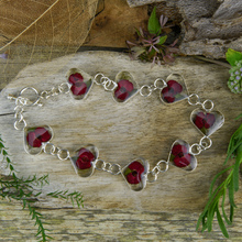 Red Mexican Flowers Heart Bracelet
