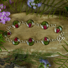 Single Rose Mexican Flowers Round Bracelet