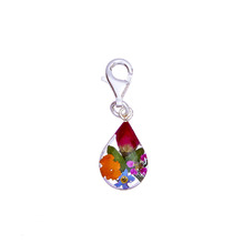 Garden Mexican Flowers Drop Charm with Clasp