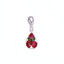 Red Mexican Flowers Drop Charm with Clasp