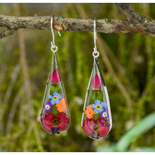 Garden Mexican Flowers Large Pendulum Earrings