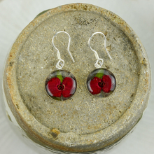 Red Mexican Flowers Round Flower Earrings