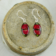 Red Mexican Flowers Seed Small Hook Earrings