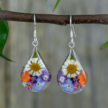 Garden Mexican Flowers Drop Medium Hook Earrings