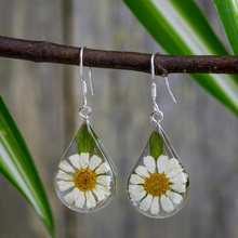 White Mexican Flowers Drop Medium Earrings