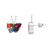 Garden Mexican Flowers Buterfly Small Stud Earrings