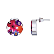 Garden Mexican Flowers Round Small Stud Earrings