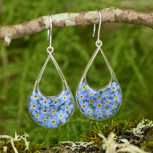 Blue Mexican Flowers Drop Cut Out Flower Earrings