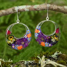 Garden Mexican Flowers Round Cut Out Earrings 