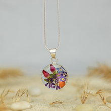 Garden Mexican Flowers Small Round Necklace