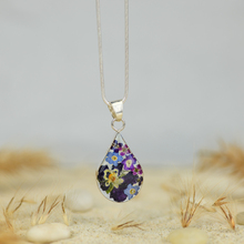 Purple Mexican Flowers Small Drop Necklace