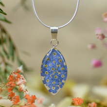 Blue Mexican Flowers Medium Seed Necklace