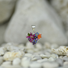 Garden Mexican Flowers Small Heart Pendant