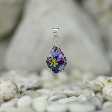 Purple Mexican Flowers Small Drop Pendant