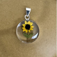 Yellow Mexican Sunflowers Small Round Pendant