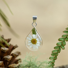 White Mexican Flowers Small Drop Pendant