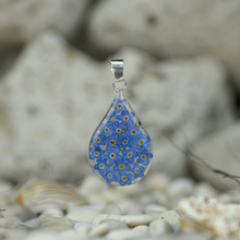 Blue Mexican Flowers Medium Drop Pendant