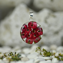 Red Mexican Flowers Medium Round Pendant