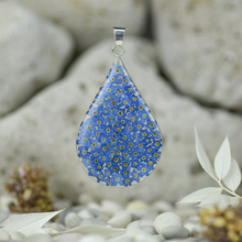 Blue Mexican Flowers Large Drop Pendant