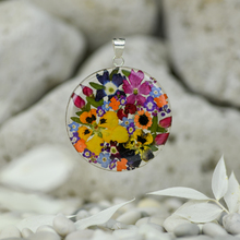 Garden Mexican Flowers Large Round Pendant