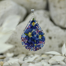 Purple Mexican Flowers Large Drop Pendant