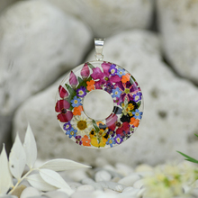Garden Mexican Flowers Large Donut Pendant