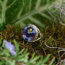 Purple Mexican Flowers Round  Ring